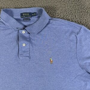 Polo Ralph Lauren Shirt‎ Mens XL Blue Polo Pima Soft Flesh Pony